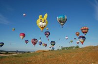Funny Bunny op een ballonmeeting in Frankrijk