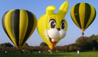 De luchtballonnen van Rabbits Ballooning: de Kleine en Grote Wesp, en het konijntje Funny Bunny